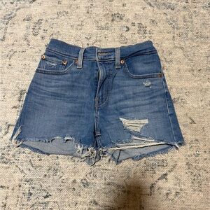 Levi's Blue Jean Shorts Distressed High-Waisted